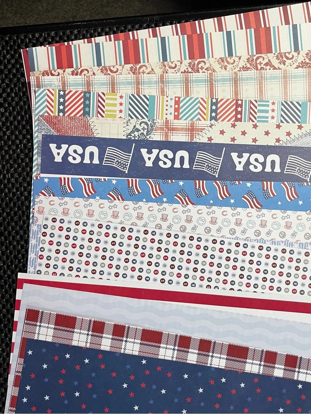 12 x 12 double sided patriotic scrapbook paper